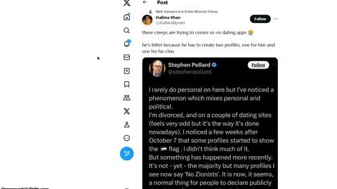 Editor of Jewish Chronicle is upset that some people do not want to date Zionists