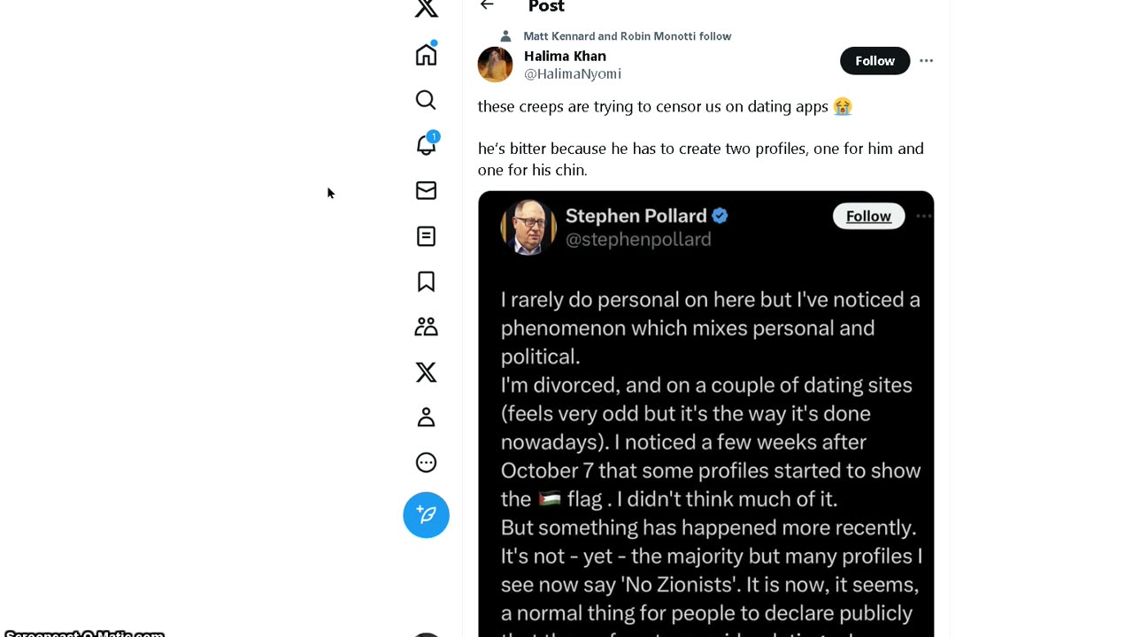 Editor of Jewish Chronicle is upset that some people do not want to date Zionists