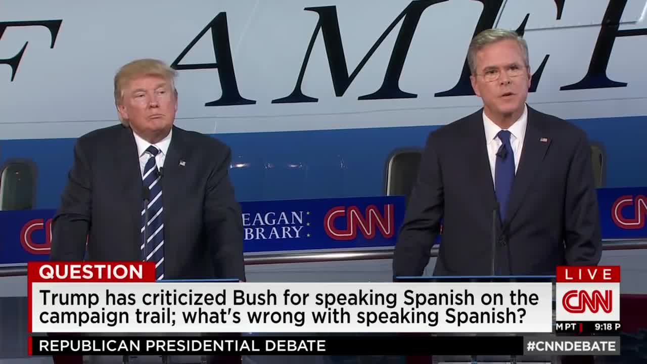 Trump We speak English here, not Spanish