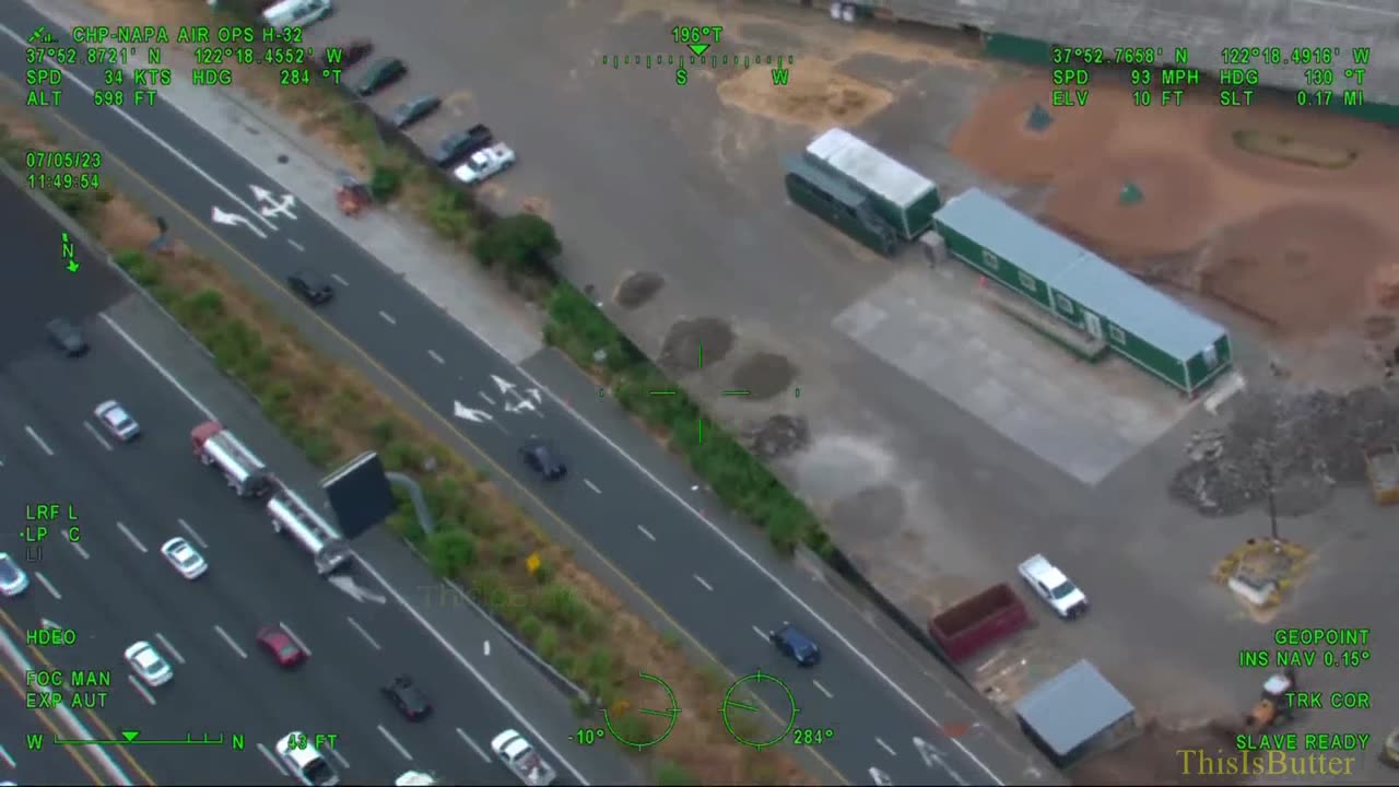 Air unit assist Solano CHP in pursing a vehicle that ending in Alameda County