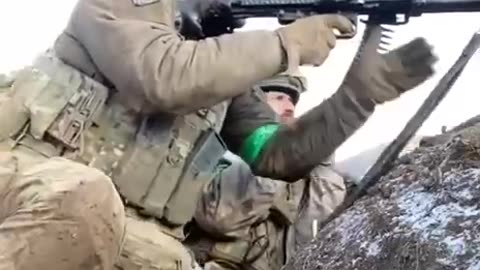 Ukrainian Firing MG3 Near Bakhmut