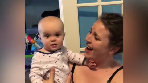 New fun funny cute baby boy and mom hilarious