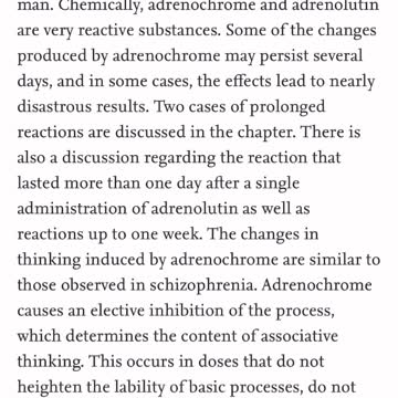 Effects of Adrenochrome and Adrenolutin