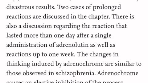 Effects of Adrenochrome and Adrenolutin