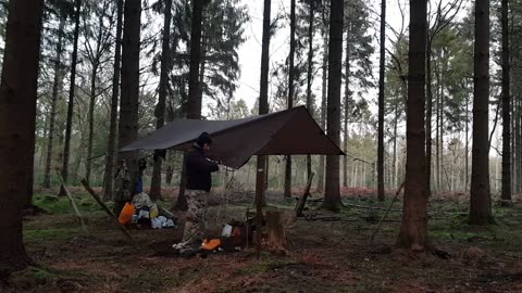 Taking the guy ropes off the tarp. 22nd Jan 2023