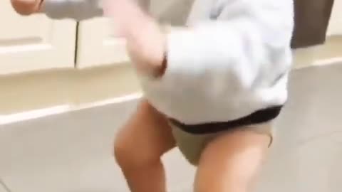 Cute baby 's funny dance