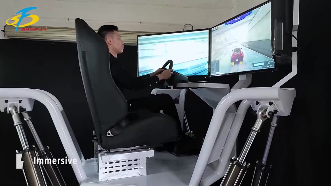 6dof 3 screens racing car, allowing you to experience the real driving experience