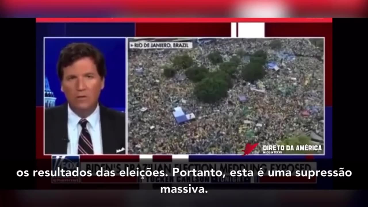 Tucker Carlson talks about possible foreign interference in the Brazilian elections in October 2022