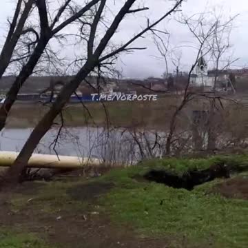 Destroyed bridge in the center of Bakhmut