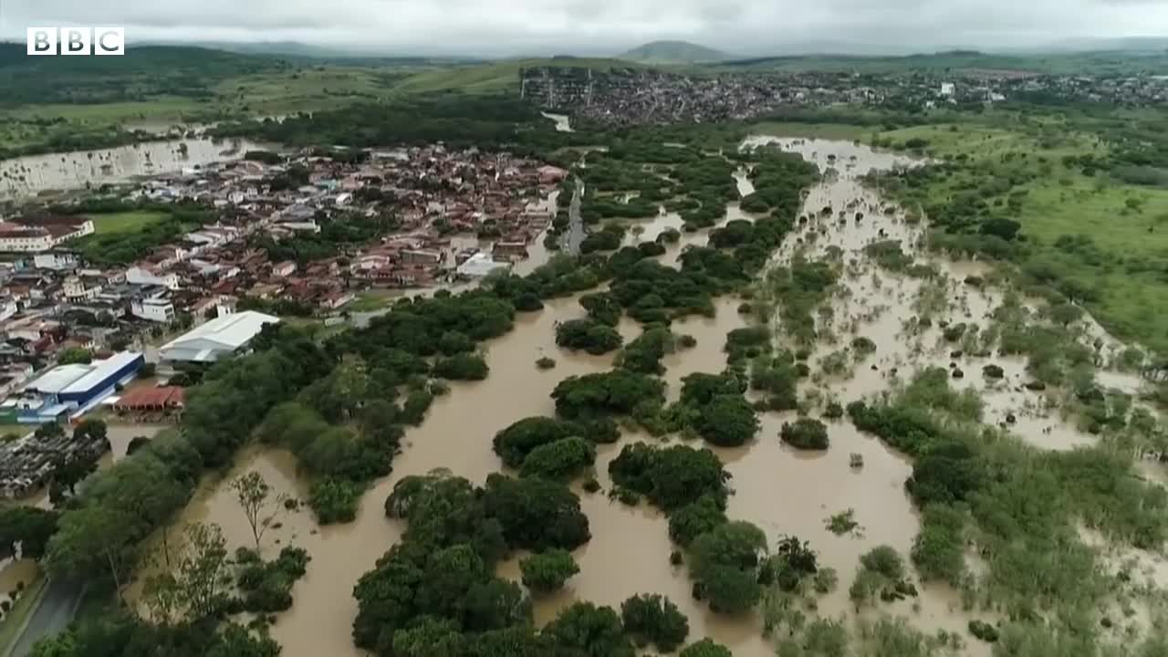 Dams burst in Brazil as deadly flooding continues - BBC News