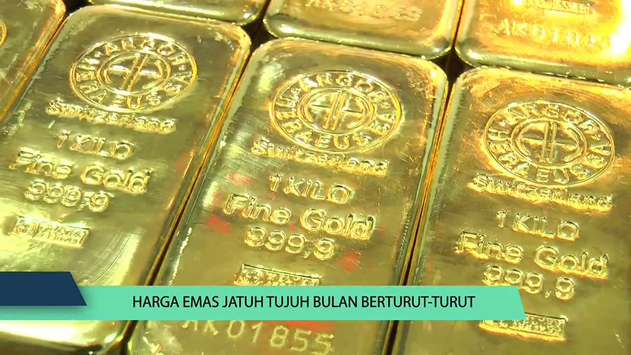 Harga Emas Jatuh Tujuh Bulan Berturut-Turut