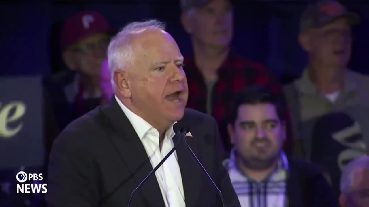 Tampon Tim's speech is interrupted for the fourth time