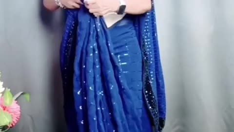 How to drape sequence saree| latest sequence saree