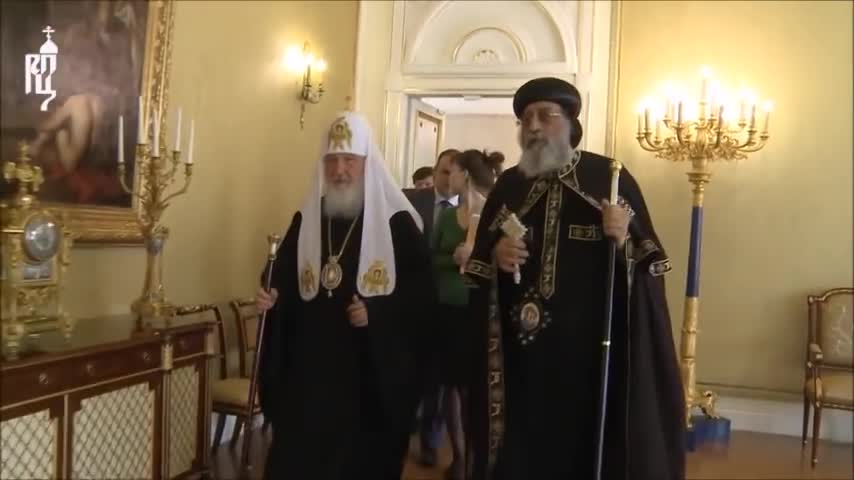 Ecumenistul eretic Kiril al Rusiei si coptul eretic Tawadros II, 24 mai 2017
