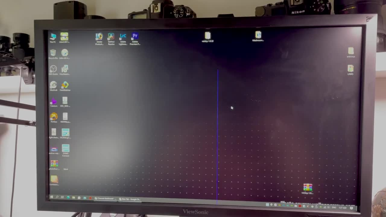 monitor screen blue vertical horizontal line - how to fix