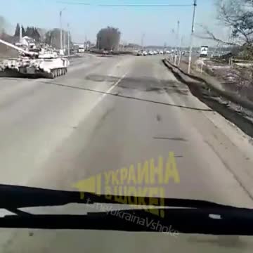 A huge column of tanks