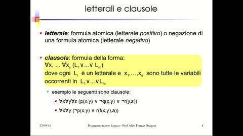 IA04: Logica del 1° Ordine: Clausole