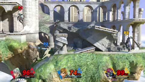 Link vs Link vs Ganondorf on Temple (Super Smash Bros Ultimate)