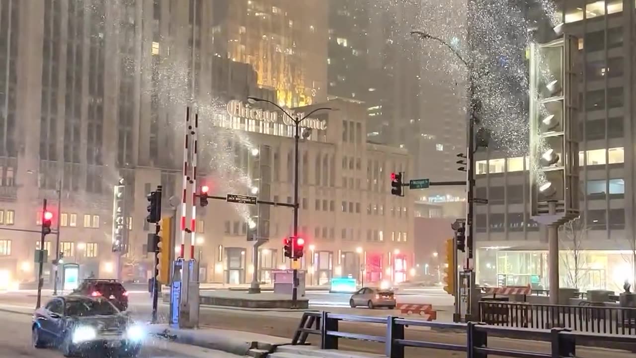Chicago 🇺🇲❤️ a snowfall ❄️🌨️ dream Snowstorm today in the dream city