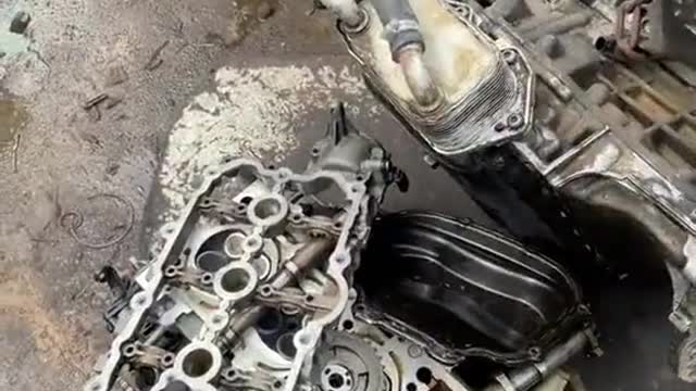 Large engine cleaning maintenance car repair automobile maintenance