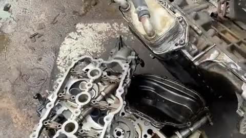 Large engine cleaning maintenance car repair automobile maintenance