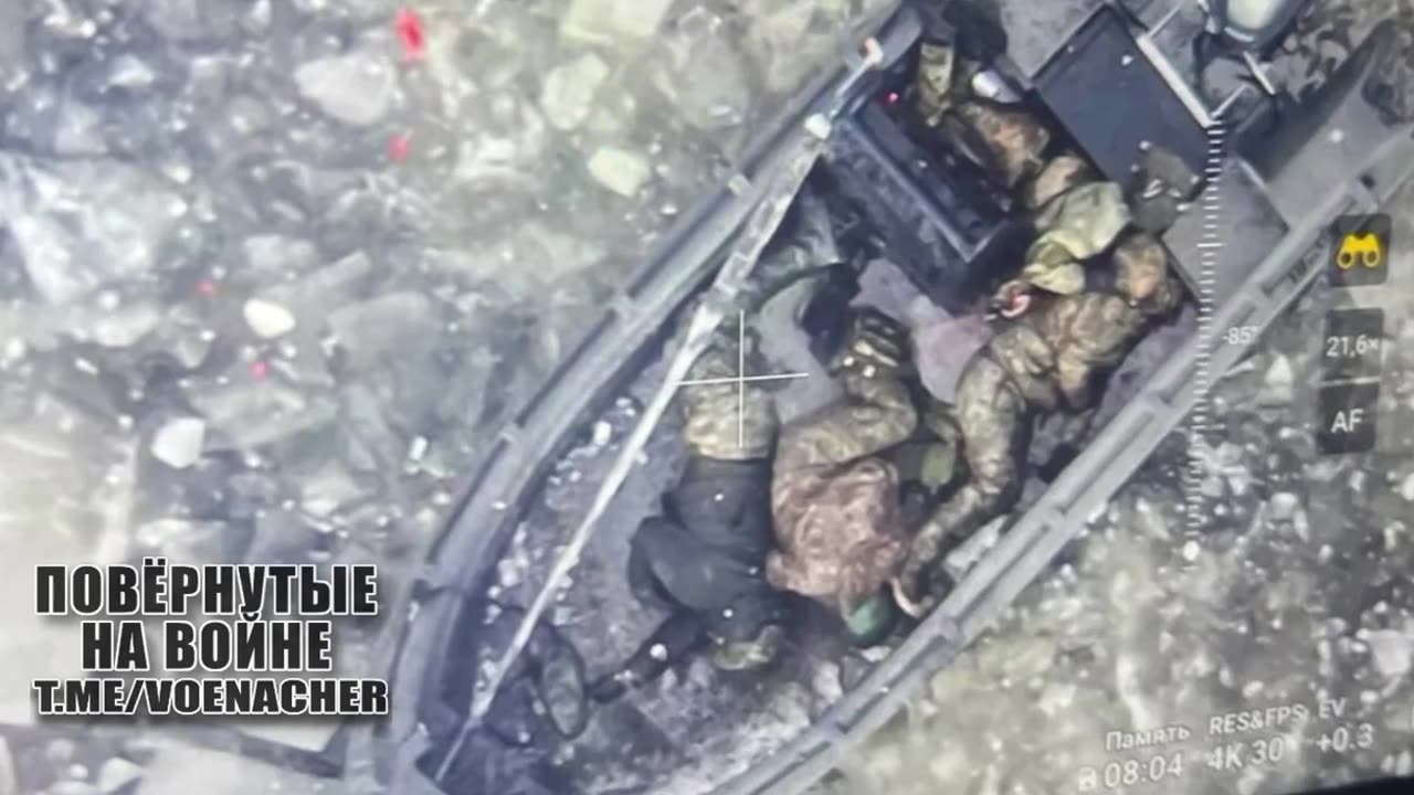 Ukrainian Boat Trying To Cross The Dnieper River