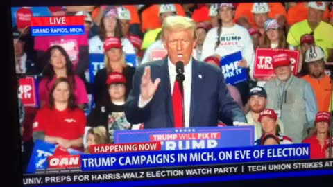🦅 OAN rally Grand Rapids MI president Donald j trump doesn’t want your money just go vote 07:00 am