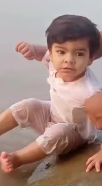 Baby loves bath / baby enjoying with water