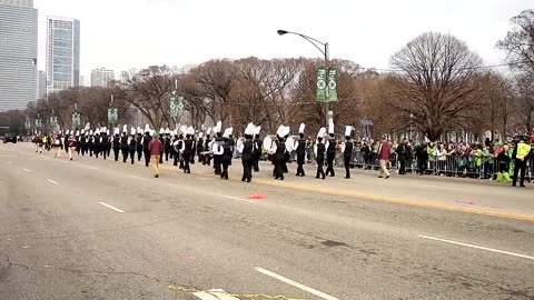 Tennessee High Mighty Viking Band in the 2016 Chicago St Patrick's Day Parade