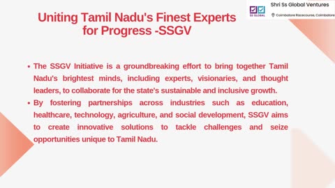 Uniting Tamil Nadu's Finest Experts for Progress : SSGV