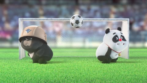 Celebrating World Cup with Bamboo panda soccer Panda