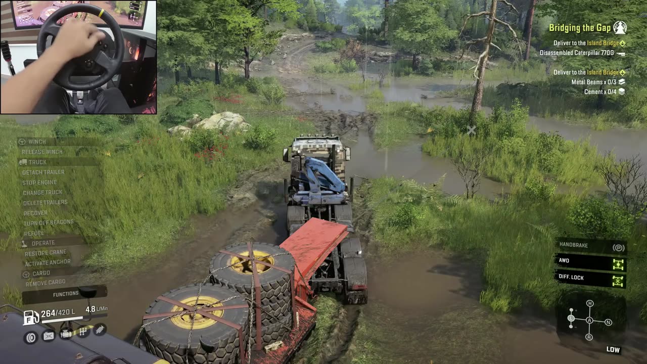 Man TGS 8X8 Heavy hauling in a forest - SnowRunner _ Thrustmaster