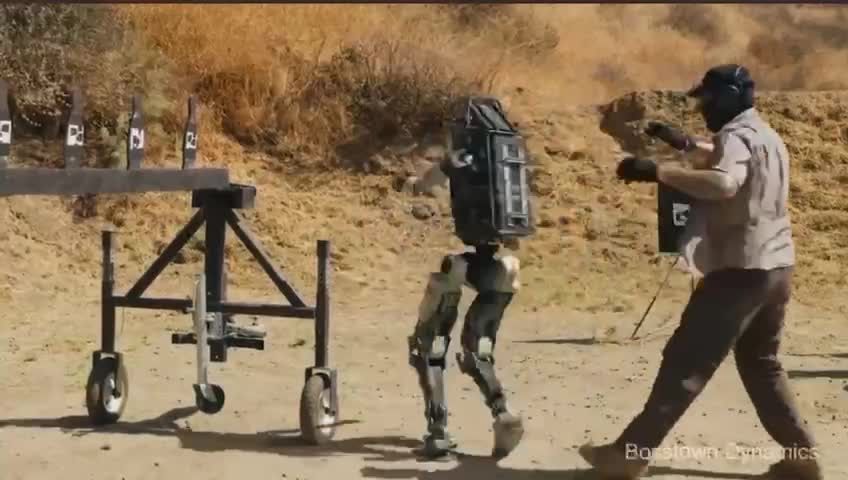 Robots target practicing