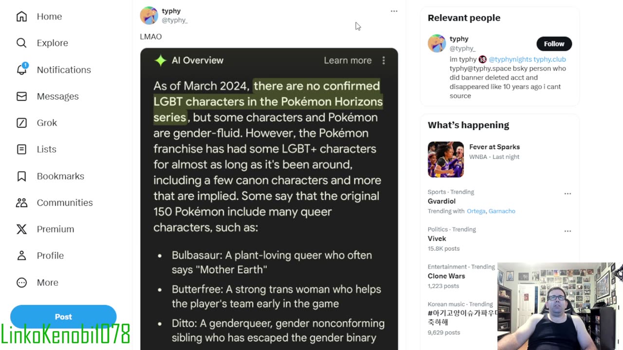 Google AI spreading LGBTQ+ nonsense into Pokémon and others