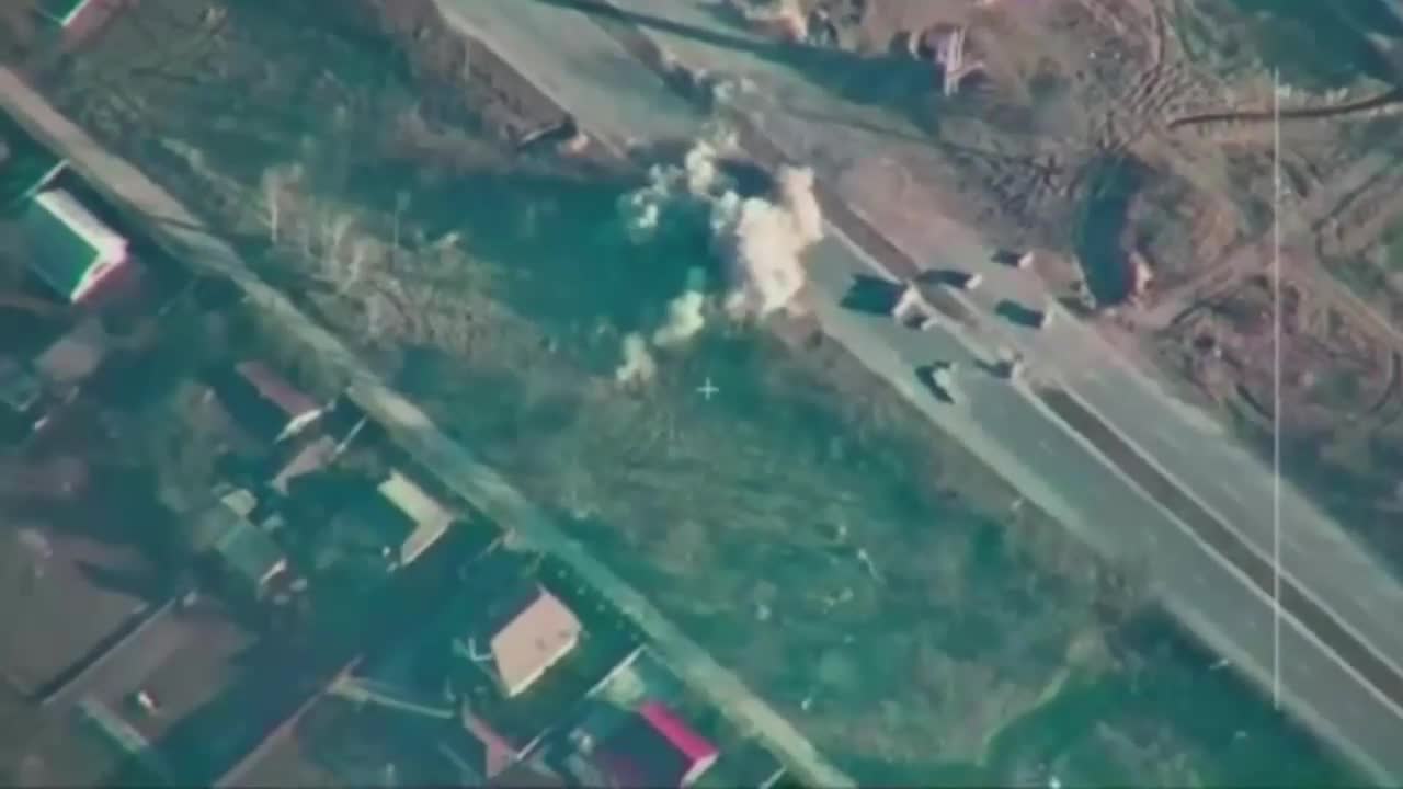 Russian drone Orlan-10 records destruction of an Ukrainian military target