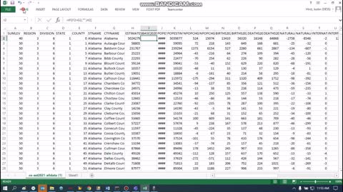 Benford's Law Excel exercise 1