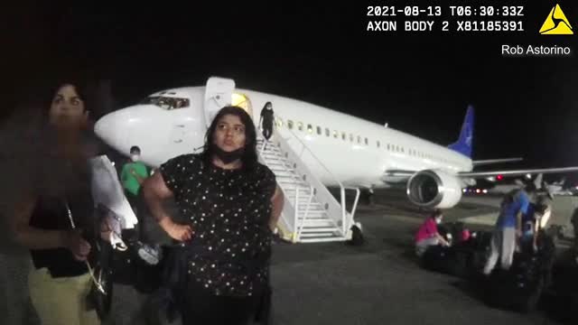 Leaked video shows illegal migrants landing at Westchester Airport on a secret charter flight.