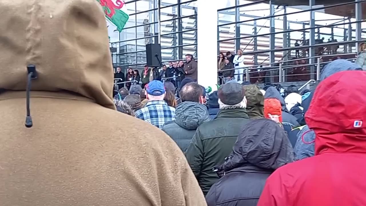 Farmers Arrive At Cardiff Senydd In Wales - WEF want our land