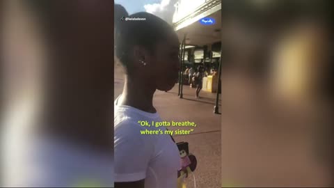 Female police officer schools local teen in game of one on one basketball