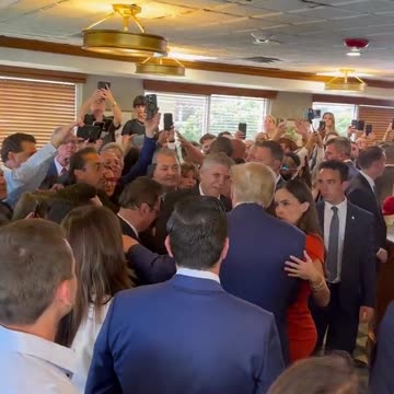 Group Prayer with Trump at Versailles restaurant in Miami after pleading not guilty.