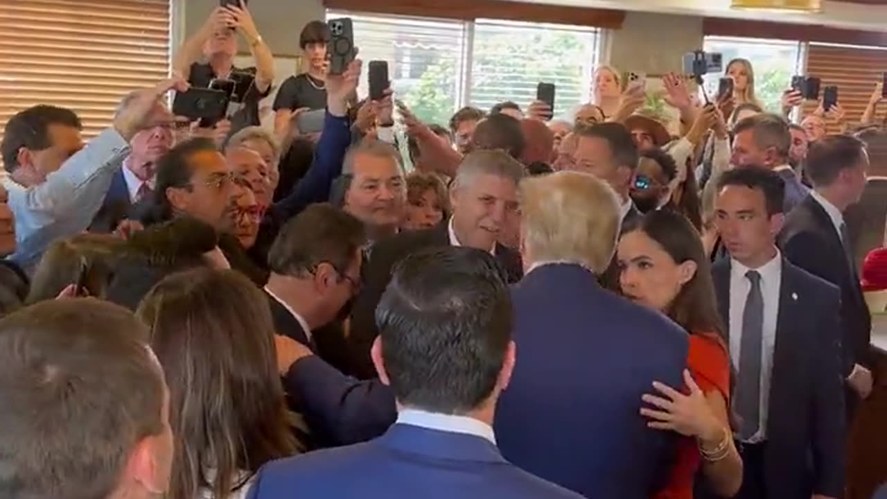 Group Prayer with Trump at Versailles restaurant in Miami after pleading not guilty.