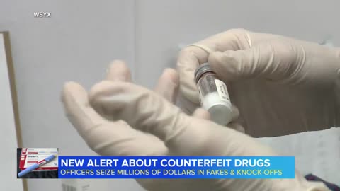 Authorities confiscate counterfeit drugs worth millions of dollars at the Port of Cincinnati.