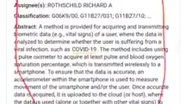 ROTHCHILDS' 2015 PATENT - SYSTEM AND METHOD FOR COVID-19 TESTING