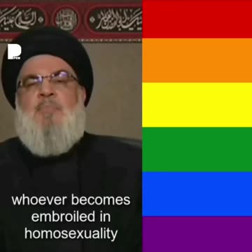 head of Hezbollah Islamist Hassan Nasrallah says: first time being gay you should be killed