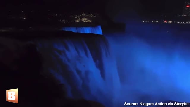 Niagara Falls Lights Up Blue for Bills Player Damar Hamlin