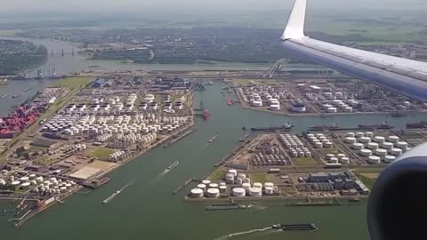 Landing Transavia 737 op Rotterdam Waanzinnige aanvliegroute