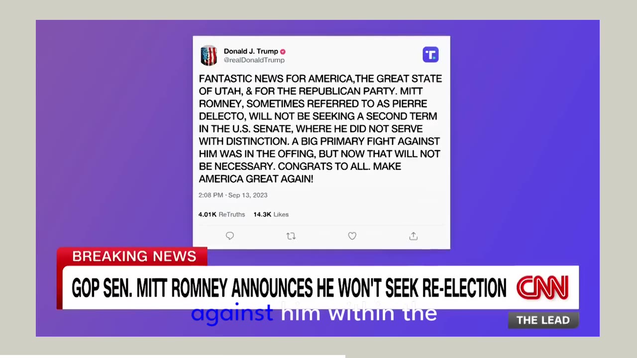 Discover Trump's Social Media Response to Romney's Announcement