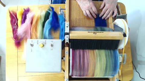 On My Drum Carder - Carding Rainbows