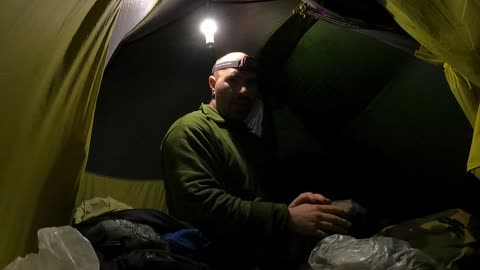 Inside the tent at night 22nd March 2023