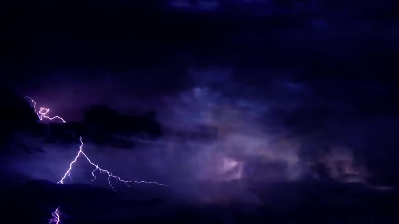 Thunderstorm And Lightning Strikes At Night Background Video Effects HD